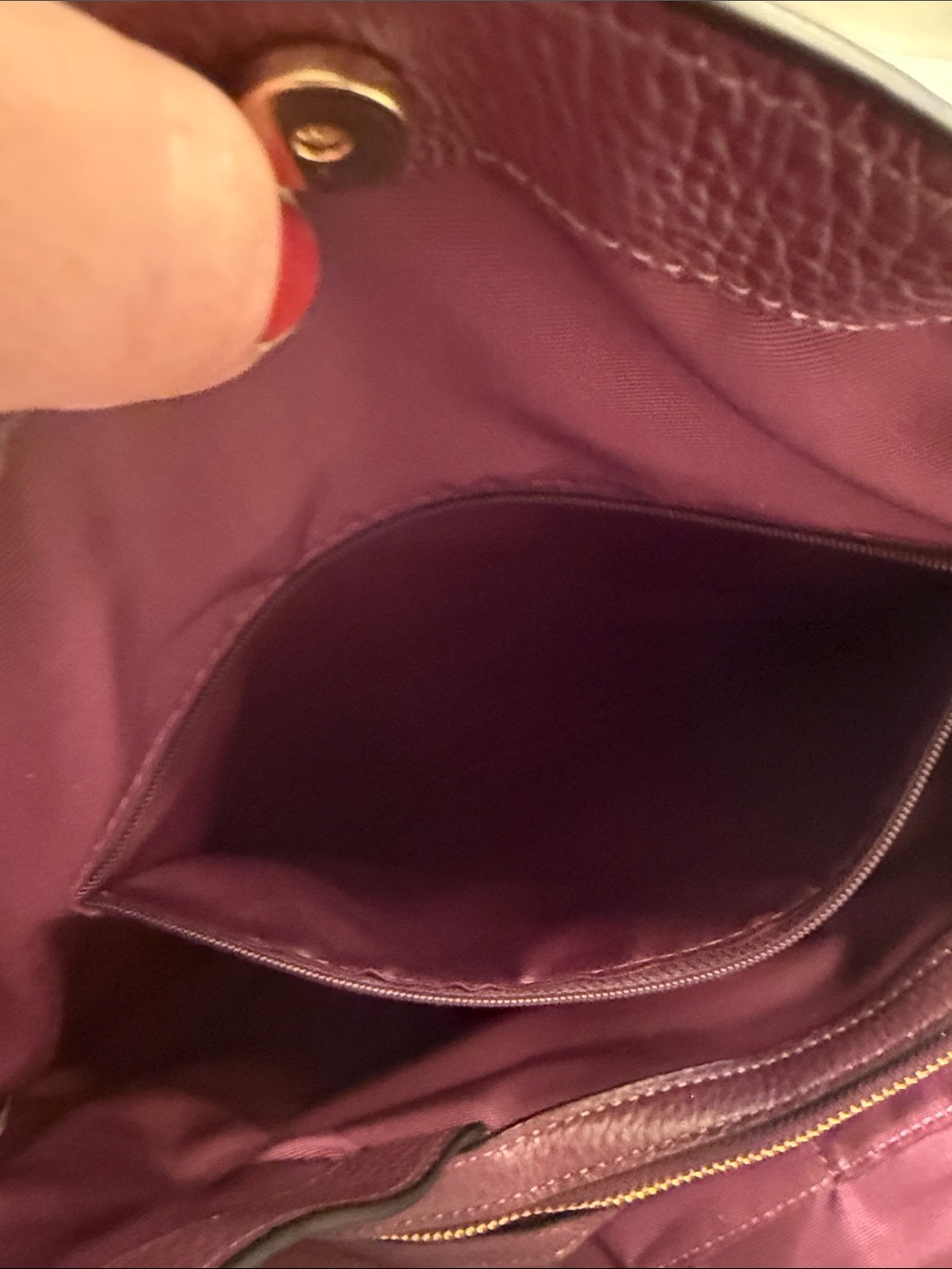 Coach Pebbled Leather Hobo Bag in Plum - Picture 8 of 9